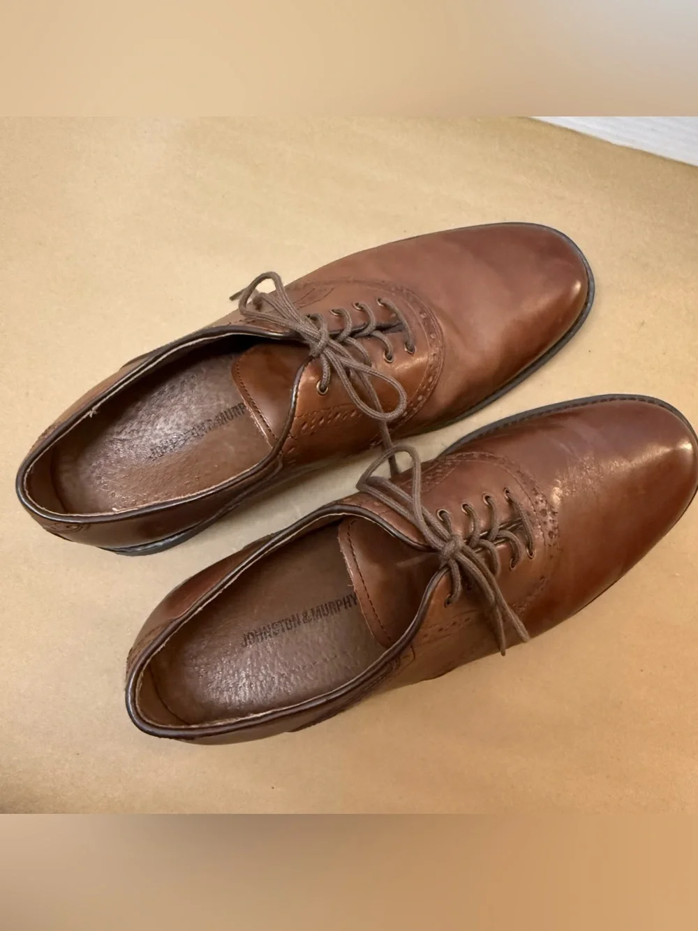 Johnston & Murphy Brown Leather Derby Oxfords